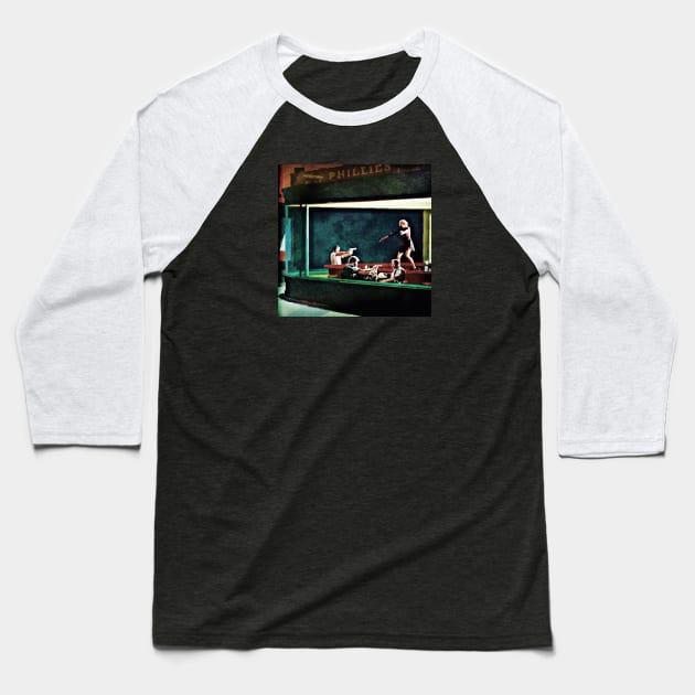 Nighthawks Fiction Baseball T-Shirt by LordNeckbeard